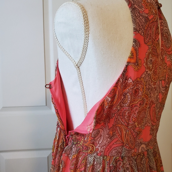 H&M paisley dress keyhole sleeveless women… - Picture 5 of 5